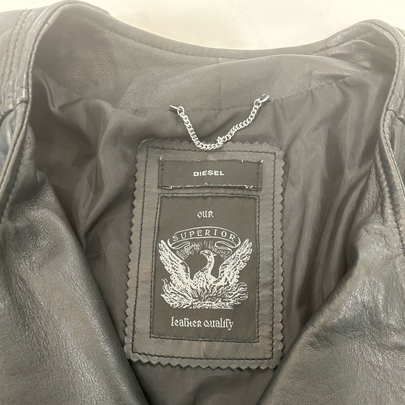 Diesel Black Leather Jacket! - Picture 2 of 16